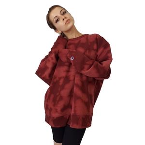 Bleach Dyed Red Champion Crewneck Sweatshirt